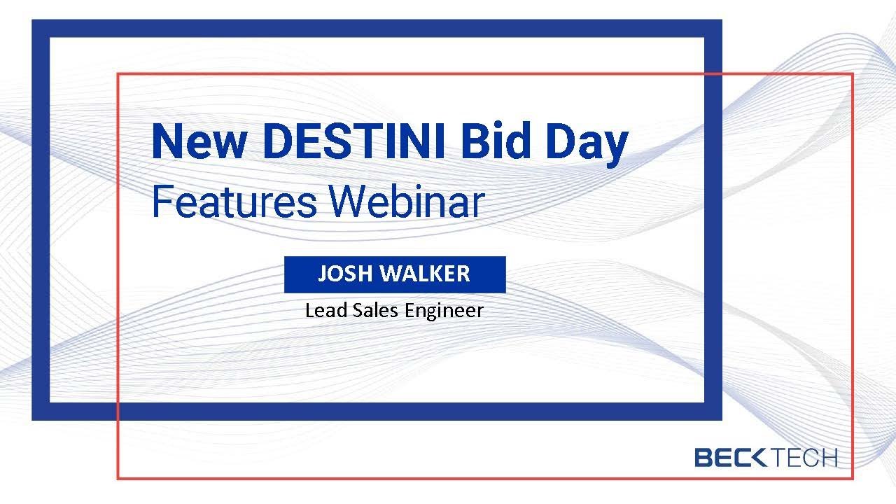 DESTINI Bid Day New Features Including Line Item Movement and Sub Management