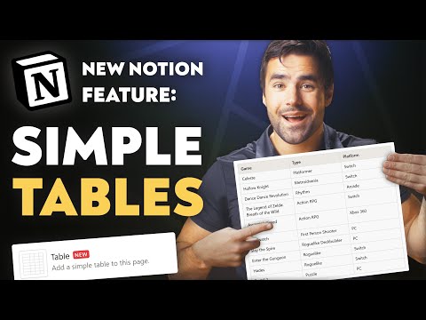 New Notion Feature - Simple Tables (FINALLY!)