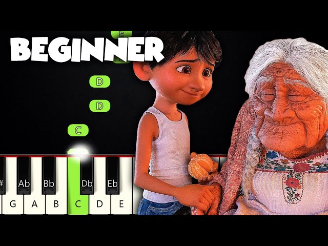 Remember Me - Coco | BEGINNER PIANO TUTORIAL + SHEET MUSIC by Betacustic class=