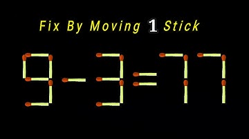 Logic Puzzle | Fix The Equation by moving 1 stick only | Matchstick Puzzle | thony official