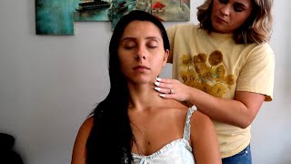 ASMR | Calming Hair Play, Scalp Check, Face, Neck & Ear Attention