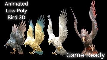 Low Poly Bird 3D Animal - Ready for Games (18 Animations)