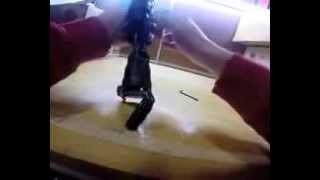 Montar linterna en visor del rifle para esperas de caza.