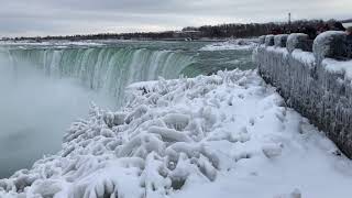 Frozen Niagara Falls Canada January 2018 - 4K