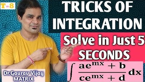 TRICKS OF INTEGRATION | IIT-JEE | NDA | BITSAT | All Entrance Exam | T-8 | DGV SIR | MATRIX