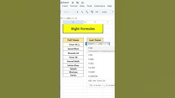 How to create a Right Function in Google Sheet.