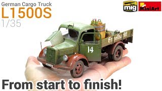 How to Build, Paint and Weather a realistic Scale Model! MiniArt's 1/35 German Cargo Truck L1500S