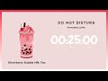 Pomodoro Study Timer 25/5 | Lofi Study Music – Strawberry Bubble Milk Tea 🧋 | Pomodoro Latte