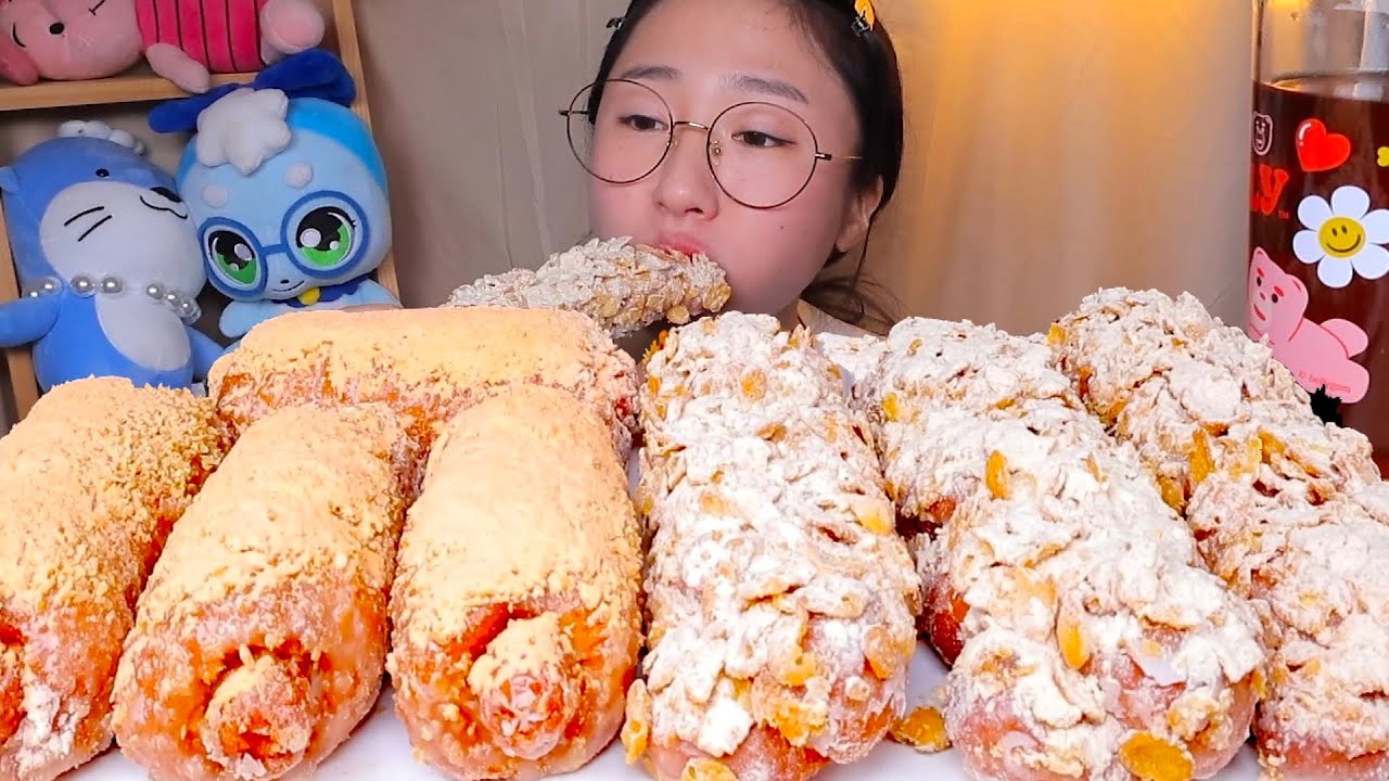 랜디스도넛 시즈닝도넛🌭 롤링 소시지 도넛 콘소메 크런치 트위스트 도넛 디저트 먹방 Dessert Mukbang