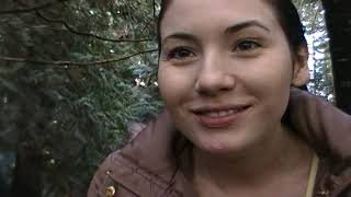 Woman Blows Big Bubbles In The Woods