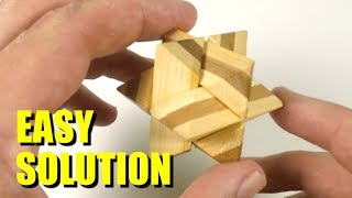 6-Piece Wooden Star Puzzle Solution