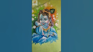 cute krishna wall painting/drawing |#art #painting #tutorial #trending #krishna #shorts #viral