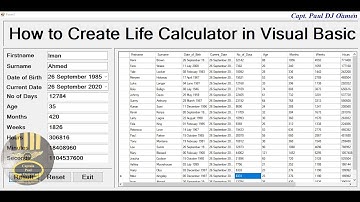 How to Create Life Calculator using DataGridView in Visual Basic .NET