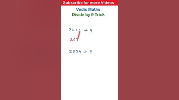 Vedic Maths Tricks for Fast calculations | Divide by 9 | Vedic maths | #35