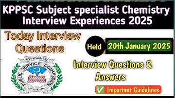 Today KPPSC SS Chemistry Interview questions & answers|20th January SS Chemistry Interviews|MJS