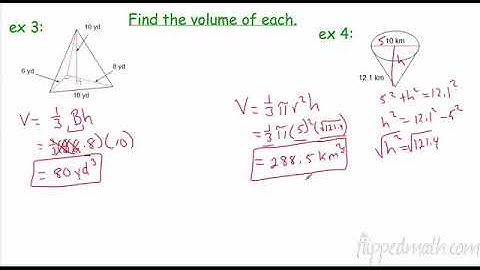 Geometry – 10.4 Volume of Pyramids and Cones
