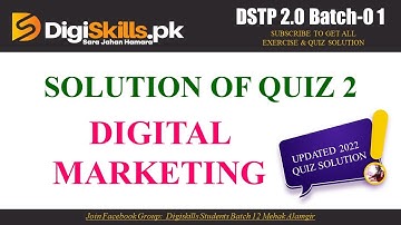 DSTP 2.0 Batch 01 Digital Marketing Quiz 2 Solution 2022 || DSTP 2.0 Batch 01