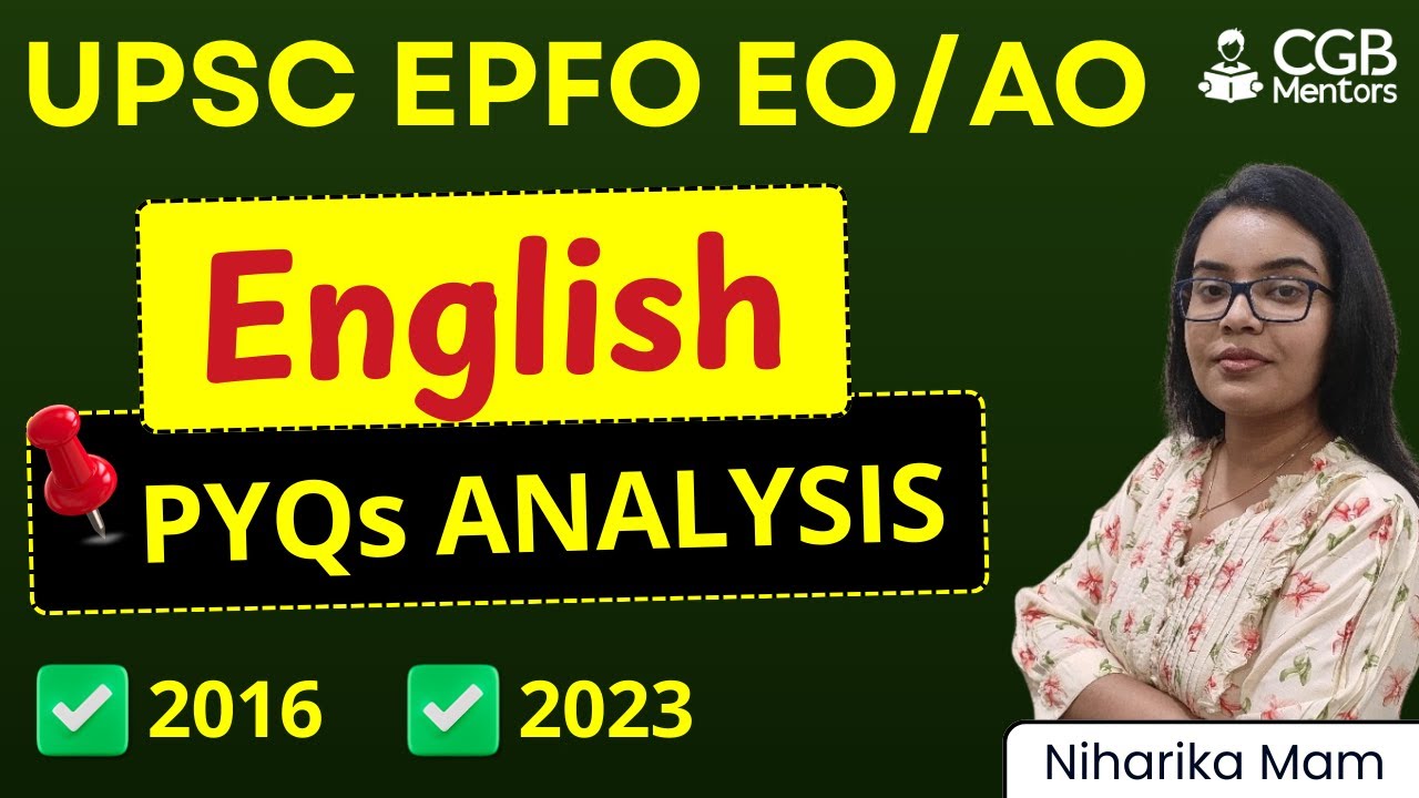 UPSC EPFO EO/AO 2025 PYQs | Previous Year Paper with Solutions |English ...