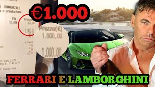 Davide Lacerenza fa un delivery da €1000 con Ferrari e Lamborghini