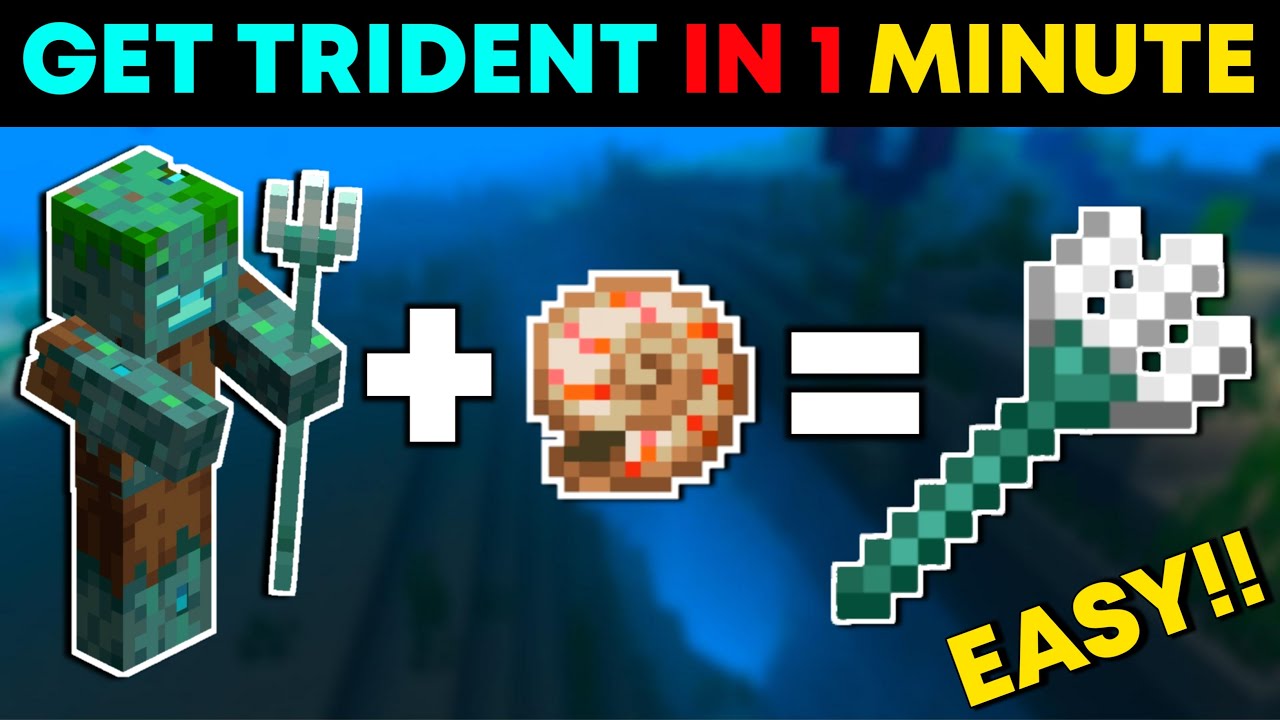 3 BEST Ways To Get Trident In Minecraft Bedrock 1.20 | Minecraft MCPE ...