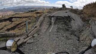 Freeway Destroyed By Landslide, Finding A Way On Our Dr650S.