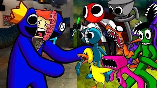 Origin of the BLUE VS New 2D Rainbow Friends but  Friday Night Funkin Mod Roblox part