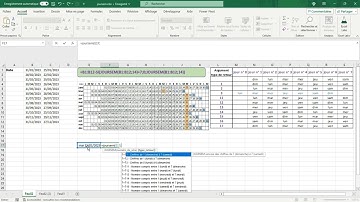 Excel - fonction JOURSEM() - position du jour dans la semaine