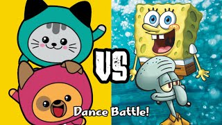Who Dance Better? Spongebob and Squidward or Kit and Pup? | Dance Battles!