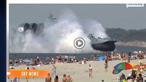 Massive Hovercraft Startles Beachgoers In Russia During Zubr Military Exercise