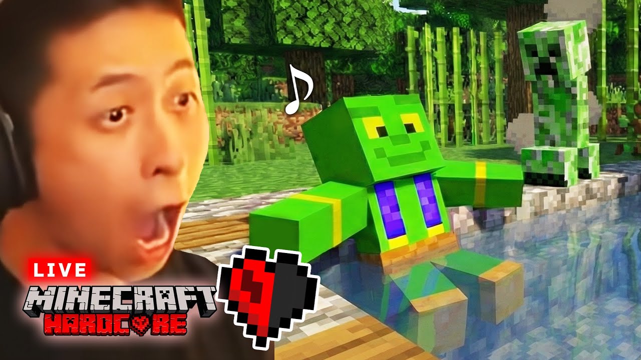 【ハードコア】命懸けの素材集め！究極の巨大温泉が遂に完成...！【マイクラ - Day38】