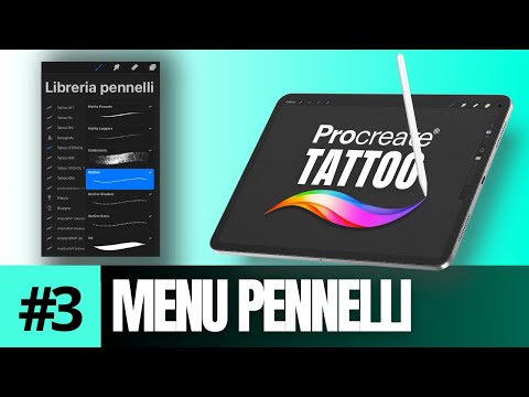 Come usare libreria pennelli, sfumino e gomma in Procreate per tatuatori
