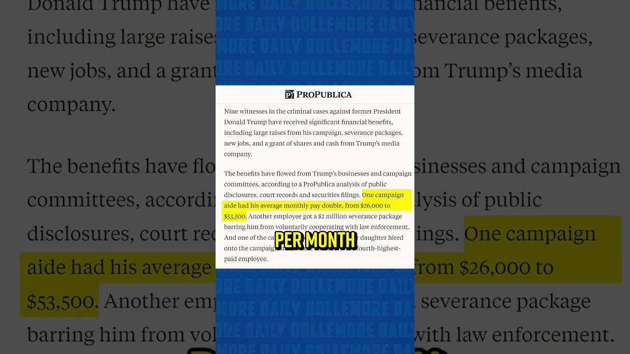 Donald Trump Has Paid MILLIONS OF DOLLARS to Pro-Trump Witnesses!!! #shorts