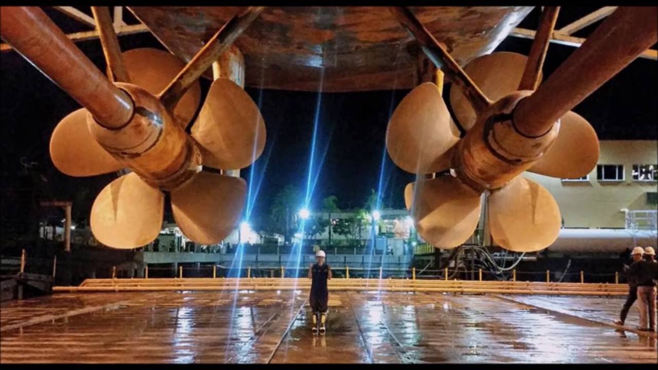 USS CAPE ST. GEORGE Drydocking Time Lapse