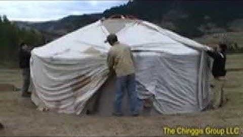 Ger (Yurt) Setup Filmed in Mongolia