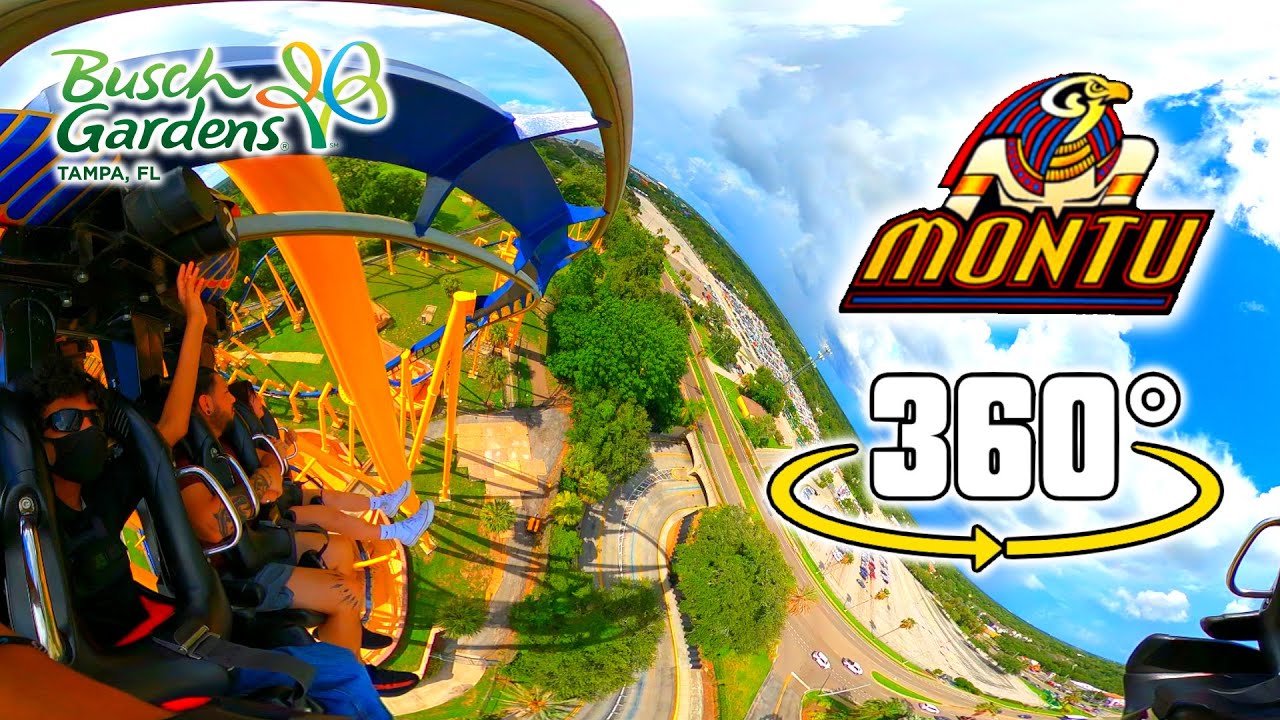 [4K VR 360°] Montu - Inverted Roller Coaster | Front Row POV | Busch ...