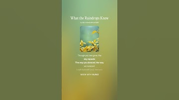 Thumbnail of What the Raindrops Knew
