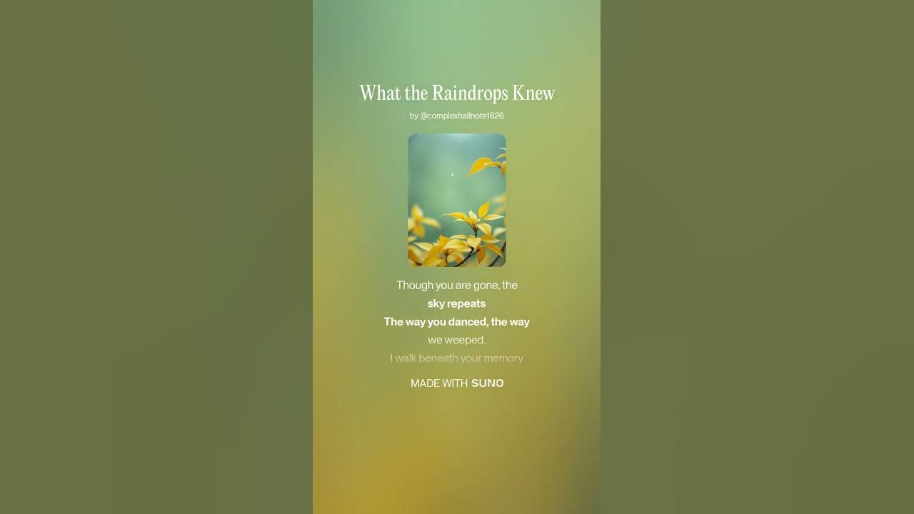 What the Raindrops Knew What the Raindrops Knew