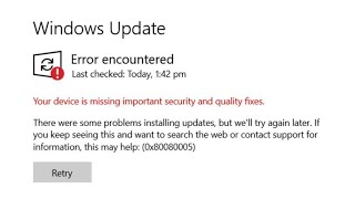 How To Fix Windows Update 0X80080005 Error On Windows 11 10