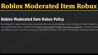 Roblox Moderated Item Robux Policy