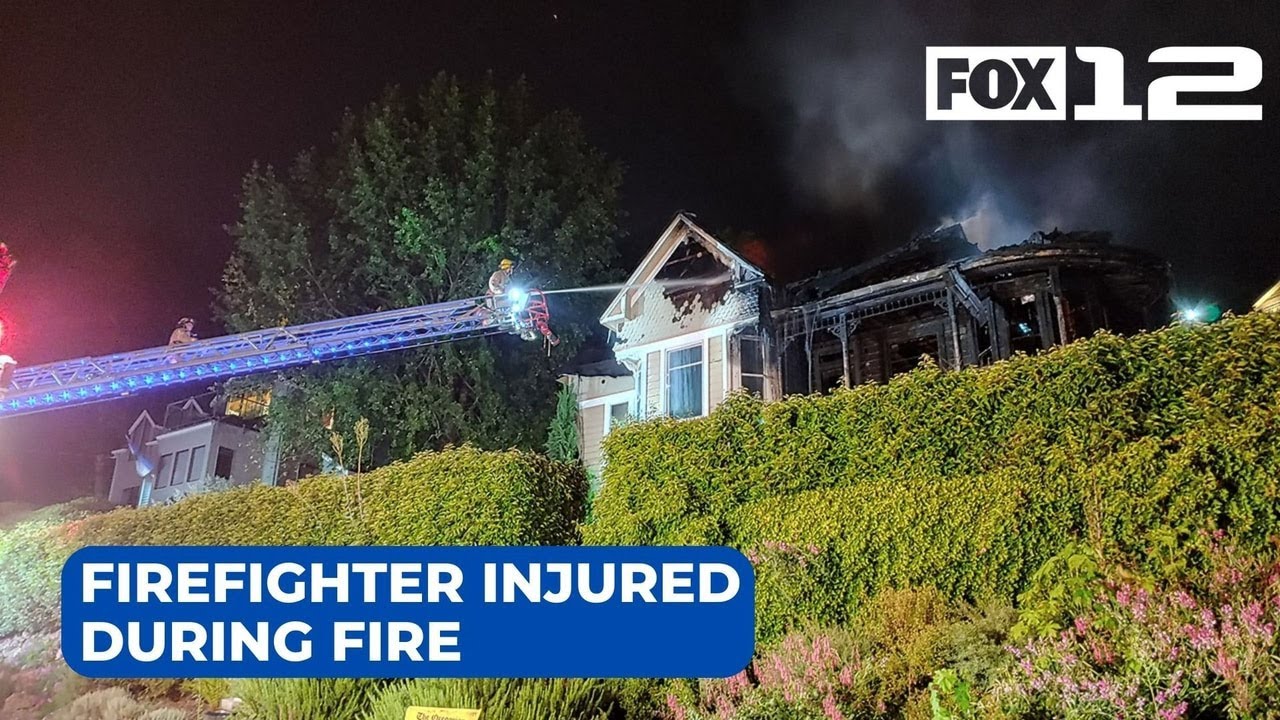 Firefighter injured while battling 2-alarm house fire in Kalama - YouTube