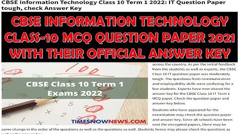 CBSE Information Technology Class 10 Term 1 2022: IT Question Paper tough, check Answer Key