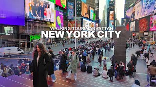 NEW YORK CITY  Manhattan Winter Season, Broadway, Times Square and 7th Avenue, Travel, USA, 4K