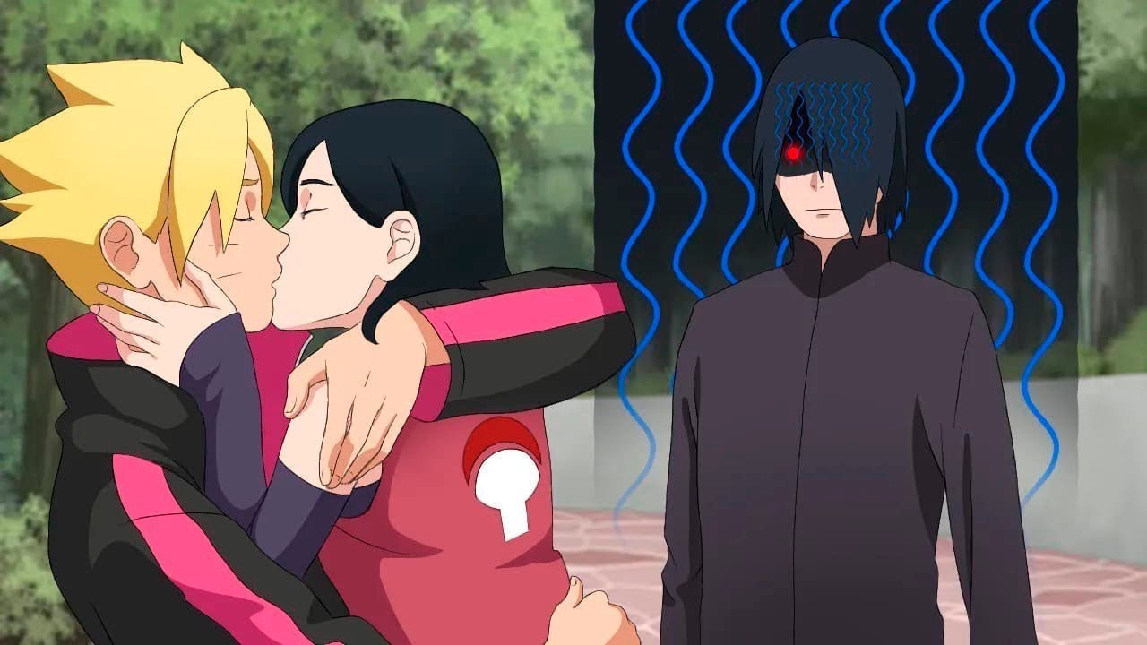 SARADA BEIJA BORUTO NA FRENTE DO SASUKE Boruto Shippuden Episódio Completo YouTube