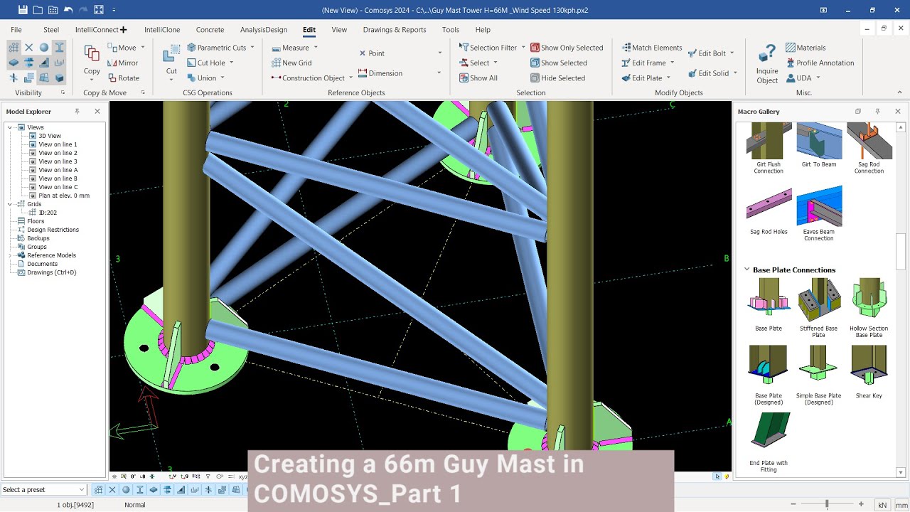 Comosys Introduction Creating a 66m Guy Mast in COMOSYS_Part 1 - YouTube
