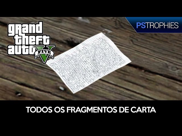 GTA V (5) Mapa Localização dos Fragmentos de Carta/Letter Scraps