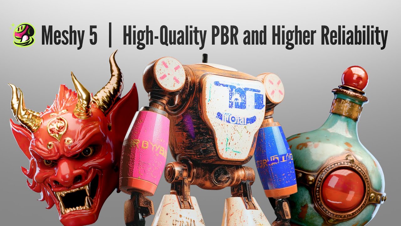 Introducing Meshy 5: New PBR Textures, Higher Reliability, and Smarter AI Tools
