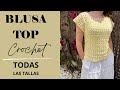 💛 Cómo tejer BLUSA o TOP a crochet estilo romántico en TODAS LAS TALLAS