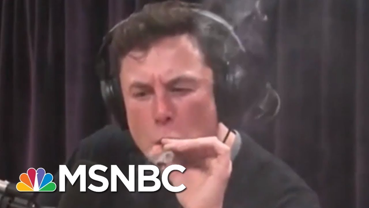 Tesla CEO Elon Musk Smokes Weed During Joe Rogan Podcast Interview   Velshi & Ruhle   MSNBC 1