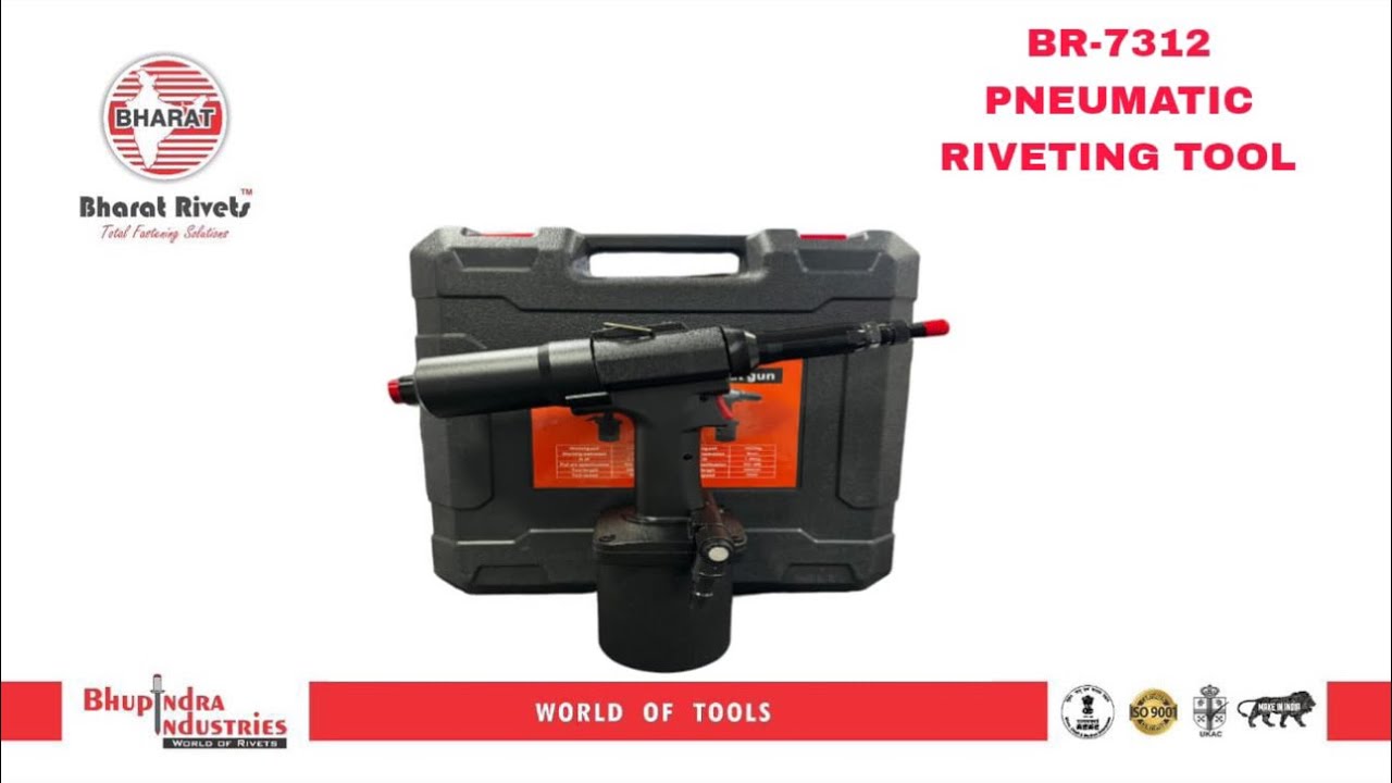 Reverse Rivet Tools Pneumatic Rivet Nut Tool, Model No BR 7312 Bharat Rivets Reverse Button ...