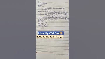 Application For Lost ATM Card #lostATM #atmcardmissing #bankletter #mintossmood